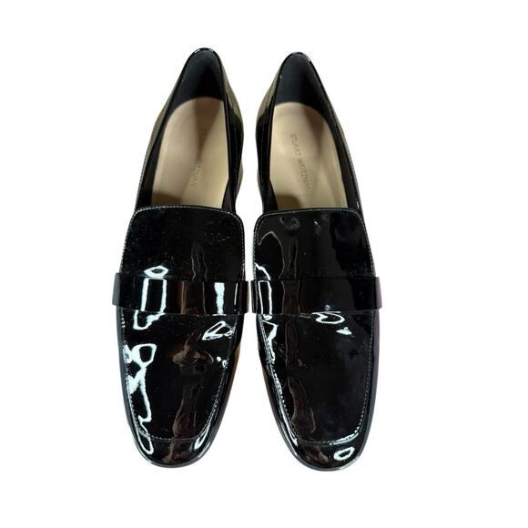 Stuart Weitzman Sleek 60 Black Patent Leather Loafer Heels Size 8B with Dustbag - Picture 4 of 12